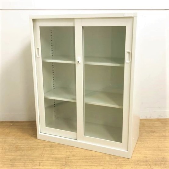 【新品】ANW ANW-34G 生興 ローキャビネット／引き違い