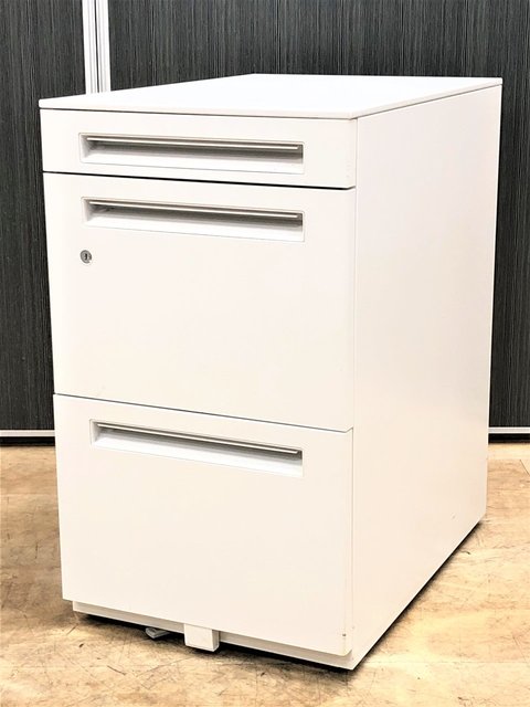 【シンプル＆ホワイトカラー!少し大きめのワゴン【中古】【オフィス家具】【東京】【大阪】【愛知】【岐阜】