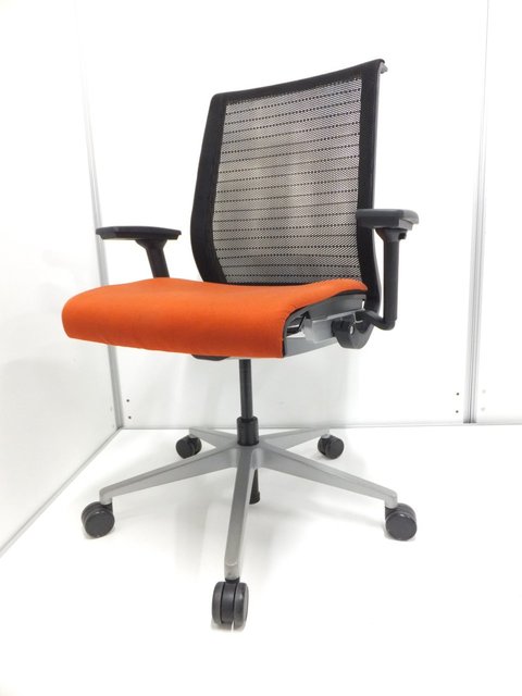 【中古】シンクチェア（座:布  Steelcase（スチールケース） 肘付ハイバックチェア