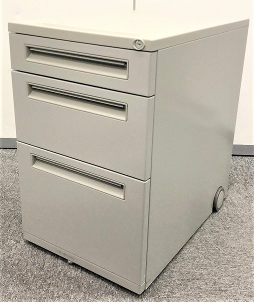 キャスター付き収納　内田洋行製　スチール　3段ワゴン　デスク上の書類をスッキリ格納