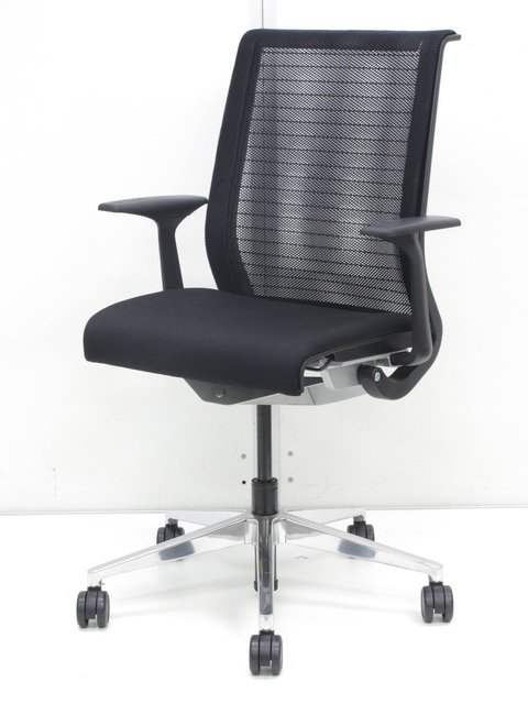 【中古】シンクチェア（座:布  Steelcase（スチールケース） 肘付ハイバックチェア