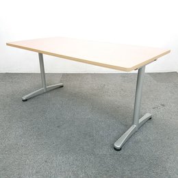 【2台入荷】ウチダ製T字脚の木目天板ミーティングテーブル入荷！ オフィス 家具 中古 ナチュラル