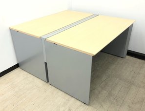 【圧倒的なカッコ良さ！】■組立簡単！搬入もラクラク■コクヨワークヴィスタ■ナチュラル×シルバー