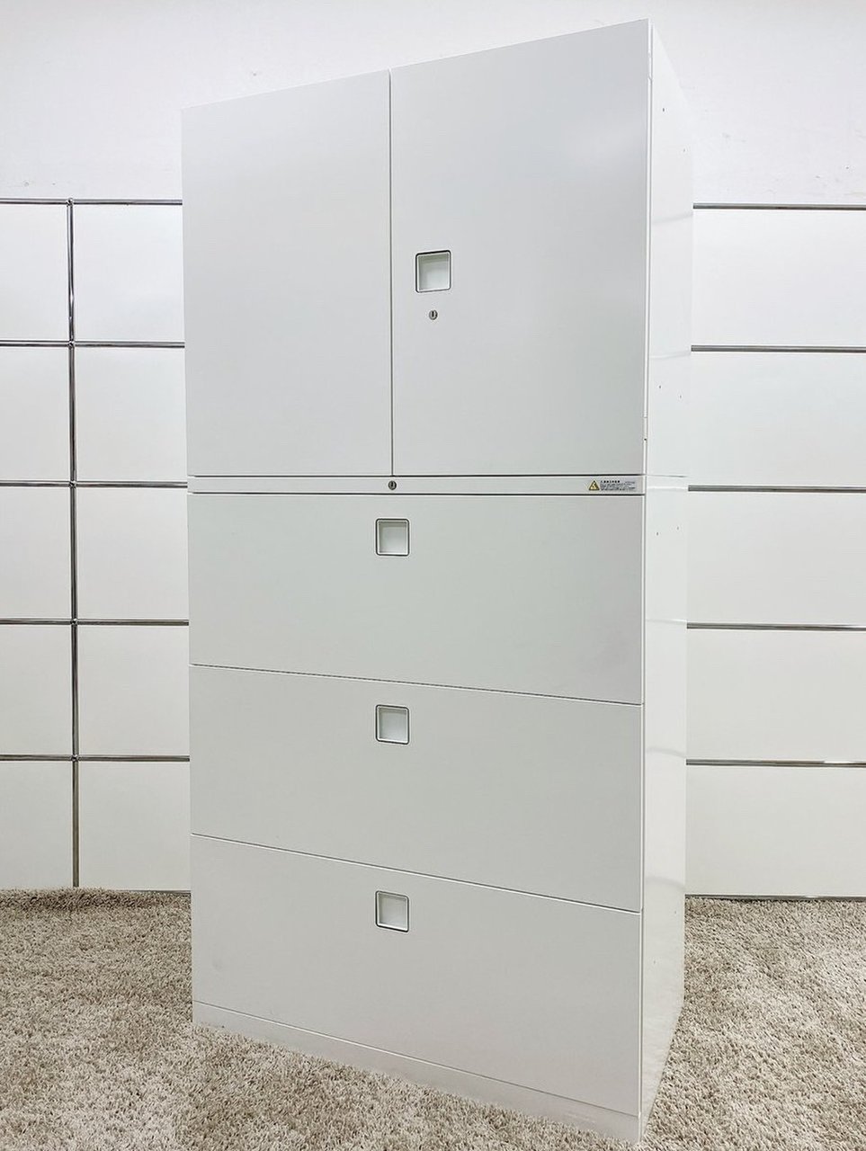 【中古では珍しい高さ1810mm！！】オカムラ（okamura）レクトラインシリーズ（RectLine)　書庫セット／両開き＋3段ラテラル／ホワイト（メーカー色：ネオホワイト）／鍵1本無料作成！
                        レクトライン 
                                    中古
            