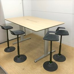 新感覚ワークスタイル★スタンディングOAテーブル＋ハイスツール4脚セット　定価60万円相当