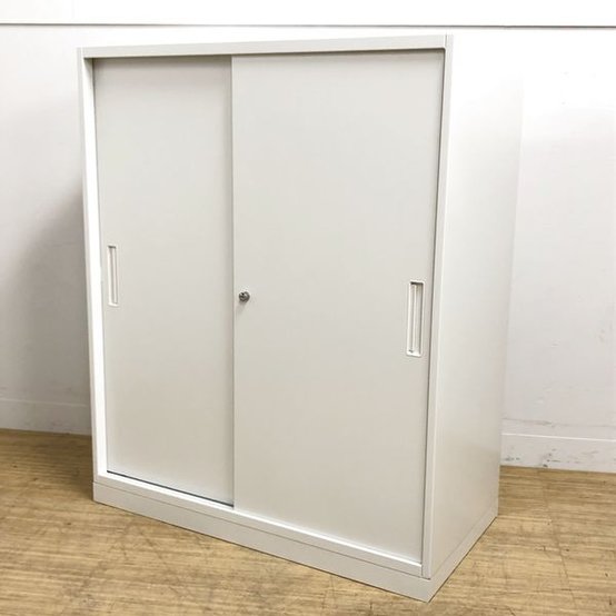 【新品】CW  本体：CW-0911H-WW　ベース：CW-900B-W ナイキ（NAIKI) ローキャビネット／引き違い