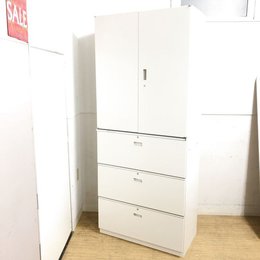 【定価約15万円！！人気のホワイトカラー！！両開き書庫と3段ラテラル書庫のセット商品です！！】■イトーキ■シンライン