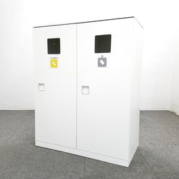 【1台入荷】ゴミ箱入荷！中古　ダストボックス　カフェ　レクトライン　ホワイト　お洒落　デザイン