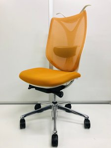 【肘無】【リングフレーム構造が醸し出す、しなやかでさらにしっかりとした座り心地】オカムラ/サブリナ/オレンジ