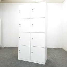【3台入荷！】みんな仲良く8人用便利ロッカー※ダイヤル錠タイプ＝個人情報保護OK◆オカムラ製※ダイヤル解除キー別売り