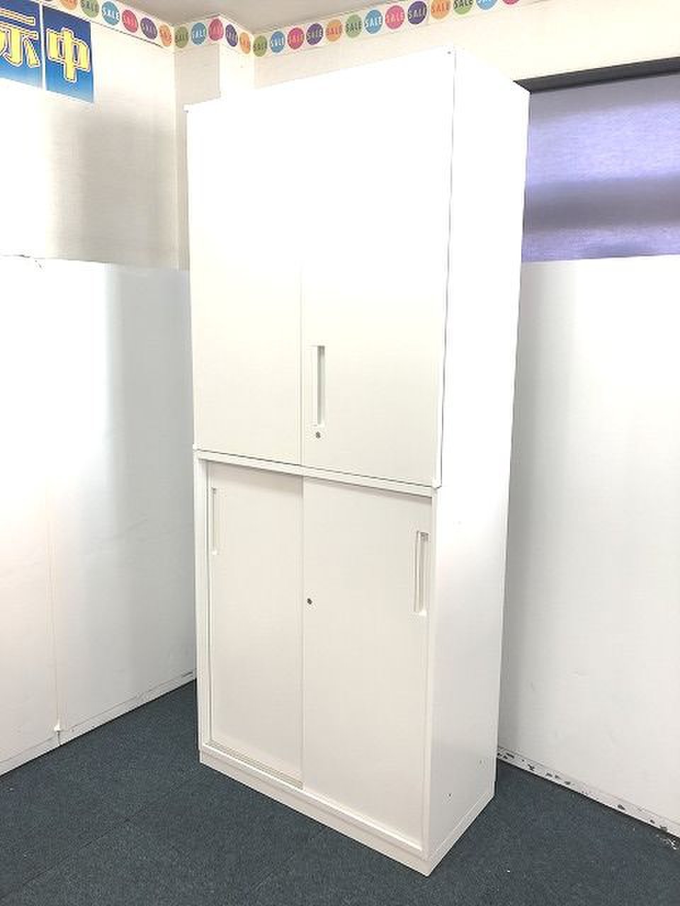 【迷ったらコレ！】【使い勝手良し※上：両開き　下：引き違い＝使い勝手◎◆内田洋行製
                        HS
                                    中古
            