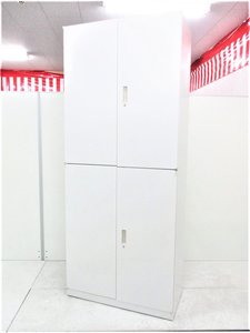 内田洋行製　BEストレージ　両開き+両開き書庫セット　観音開き　書類大量収納　A4ファイル　レア　ホワイト色　おすすめ　入れ替え　新規購入