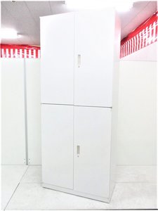 【オフィス書類をたっぷり収納できる！】■ウチダ　上下両開き書庫セット　ホワイト