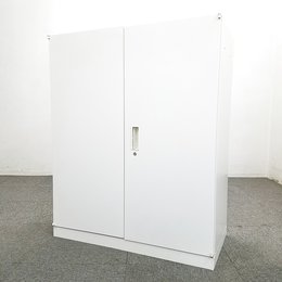 【4台入荷】｜両開き書庫｜キャビネット｜ホワイト｜腰高の定番仕様！