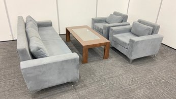 【オシャレな応接セット！】カリモク製テーブル×サンコスモ製ソファの組み合わせ！