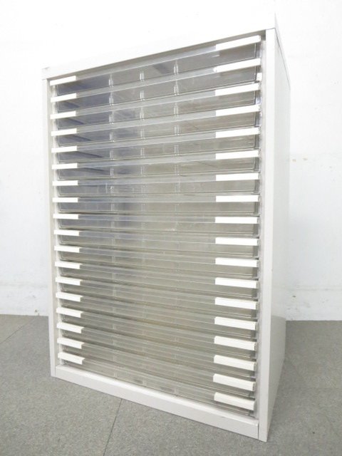 【中古】クリスタルキャビネット HKS-0916A-WE イトーキ（ITOKI） ローキャビネット／クリスタルトレー