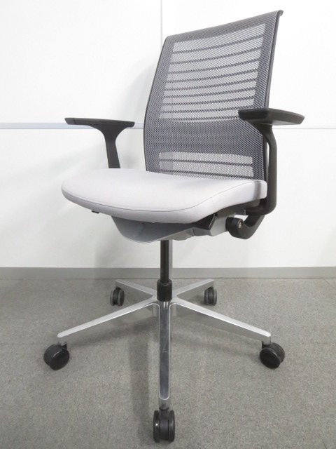【中古】シンクチェア（座:布 465A300　J544／5093 Steelcase（スチールケース） 肘付ハイバックチェア