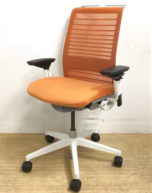 【中古】シンクチェア（座:布  Steelcase（スチールケース） 肘付ハイバックチェア