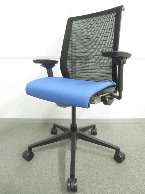 【中古】シンクチェア（座:布 THK-13101 J513/5064 Steelcase（スチールケース） 肘付ハイバックチェア