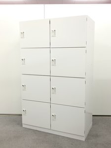 【状態良好品】
8人用上下ロッカーセット！
清潔感をもたらすホワイト！
■内田洋行/エルレージ/未使用品