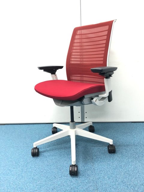 【中古】シンクチェア（座:布  Steelcase（スチールケース） 肘付ハイバックチェア