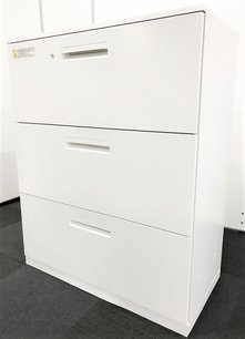 【ファイル書類をスッキリ整理！】■ウチダ　　3段ラテラル書庫　天板付【オフホワイト】
