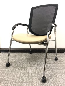 【あのコンテッサチェアのミーティングタイプ！】♦座面レザータイプ♦オカムラ製