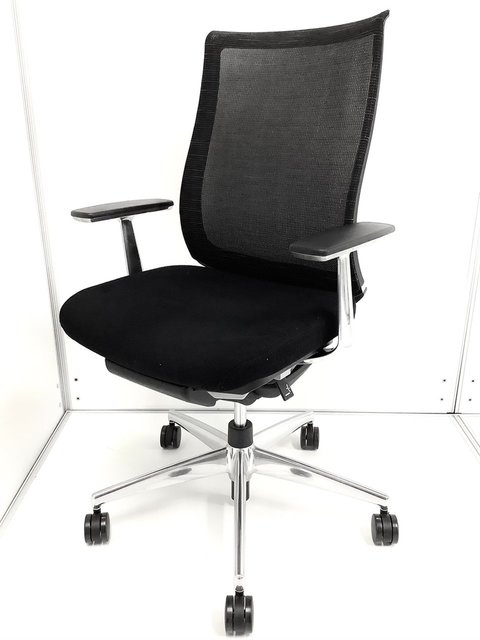 【中古】ベゼル（アルミポリッシュ脚）  CRS-G2800E6 コクヨ（KOKUYO） 肘付ハイバックチェア