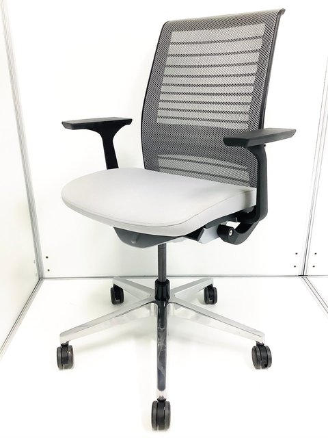 【中古】シンクチェア（座:布  Steelcase（スチールケース） 肘付ハイバックチェア