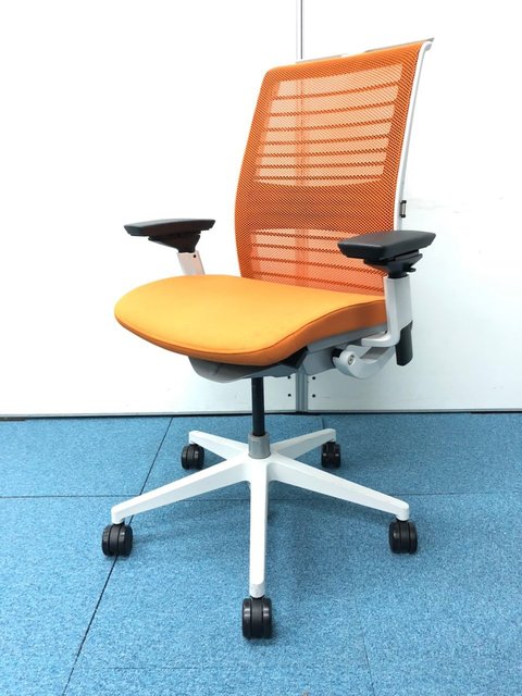 【中古】シンクチェア（座:布  Steelcase（スチールケース） 肘付ハイバックチェア