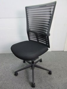 ★【ブラックの背面メッシュチェア】珍しい背面樹脂タイプ/
ハイバック仕様■内田洋行/アクトディア
