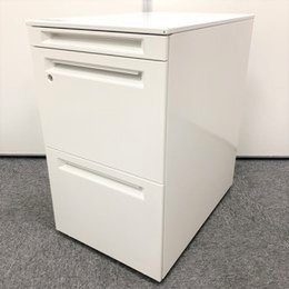 【3段ワゴン】【ホワイト】【H650㎜】【オカムラ製】【アドバンスシリーズ】【人気】【フリアド用】【18台入荷】