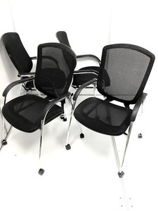 4脚＝1セット／セット価格（10％OFF）／おつとめ品／肘に摩耗がある為、特別価格にて／定番／ゲストチェア　◆Okamura／オカムラ　◆Contessa／コンテッサ ※横浜店撮影画※