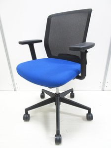 【肘付】【良好品】内田洋行/カリッサ/ブルー【落ち着いたカラーリング】