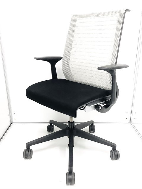 【中古】シンクチェア（座:布  Steelcase（スチールケース） 肘付ハイバックチェア