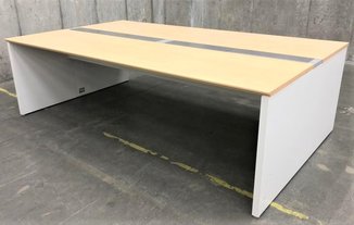 【いま売れてます！新しい働き方！】■フリーアドレスデスク　W2400mm　ナチュラル木目カラー【UCHIDA　ALPLACE】