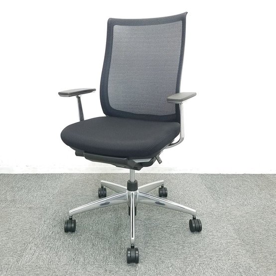 【中古】ベゼル（アルミポリッシュ脚）  CRS-G2800E6 コクヨ（KOKUYO） 肘付ハイバックチェア