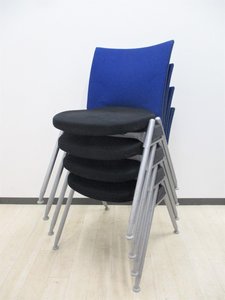 【お得な4脚セット！】内田洋行製　MX-340　スタッキングチェア【重ねて収納】【キャスター無し】