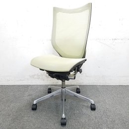 【メッシュチェア】ハイバック肘無しのバロン　ライトグリーン