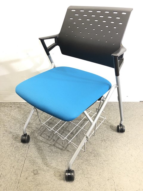 【中古】ピエガ（背樹脂タイプ）  CK-720E6GXQ4-W コクヨ（KOKUYO） ネスティングチェア