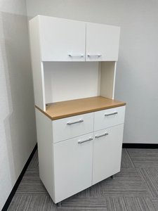 【キッチンキャビネット】【コクヨ】【ナチュラル】上部：戸棚 中部：レンジフード 下部：戸棚