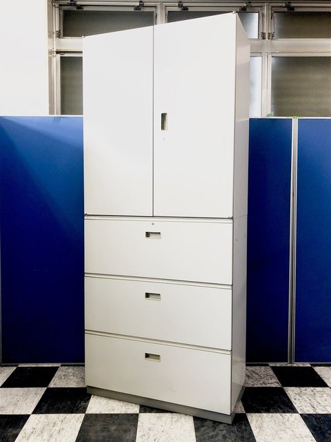 【中古】シンライン  上段：HTM-109HSS-WE / 下段：HTM-109AAS-WE イトーキ（ITOKI） ハイキャビネット／その他