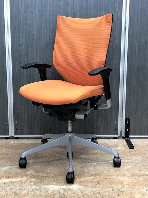 【中古】バロン  CP83DR FDF8 オカムラ（okamura） 肘付ローバックチェア