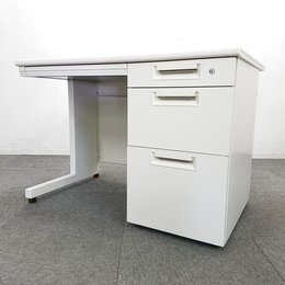 【1台限定】コンパクトなデスク入荷！中古　片袖　W1000　オフィスデスク　 中古 オフィス 家具 ホワイト