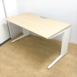 【美品】木目×ホワイトが映えるデスクシステム　オカムラ　プロユニット　W1400サイズ