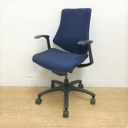 ローバック　固定肘　ネイビーブルー　イトーキ　エフチェア