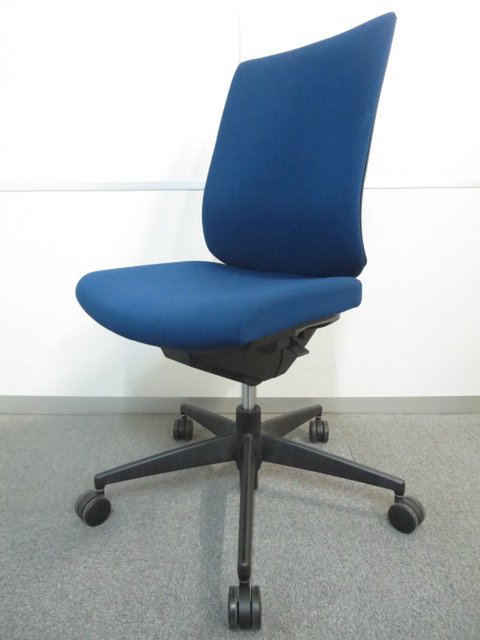 【明るめブルー色】コクヨ製　ウィザード2　プルシアンブルー色　ランバーサポート付きで疲れにくい！