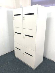 【定価約17万円！！6人用メールロッカーの入荷です！！人気のホワイトカラー！！ダイヤル式錠！！】■イナバ