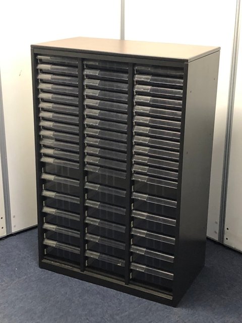 【中古】SA   オカムラ（okamura） ローキャビネット／クリスタルトレー