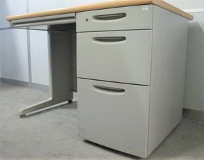 【3台限定】希少な片袖机！！W1200サイズ！！天板木目でオシャレカラー！！【関西在庫数ナンバーワン・尼崎店】